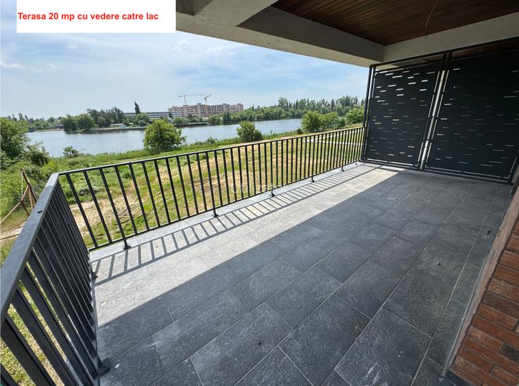 Apartament 2 camere 86 mp total | Terasă 20 mp cu vedere frontală lac Straulesti - 3