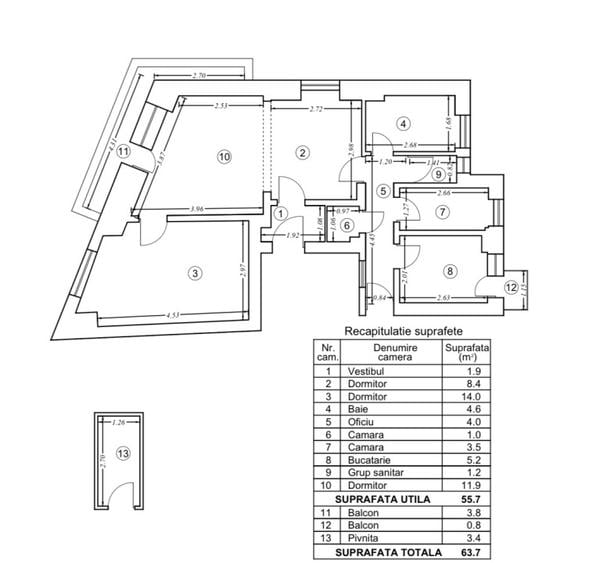 Apartament 2 camere zona Unirii, fara risc seismic - ideal Airbnb, Booking