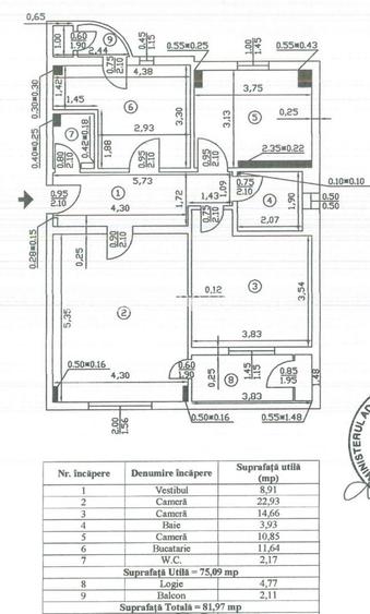 Apartament 3 camere + 2 balcoane - 82mp | Matei Basarab -Vedere Mixta - 26