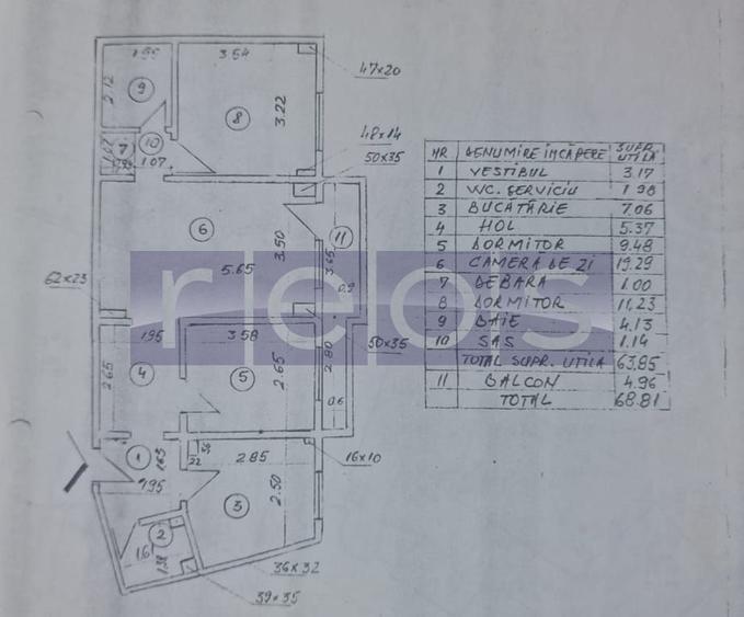 VANZARE 3 CAMERE SEMIDECOMANDAT DRISTOR - 12