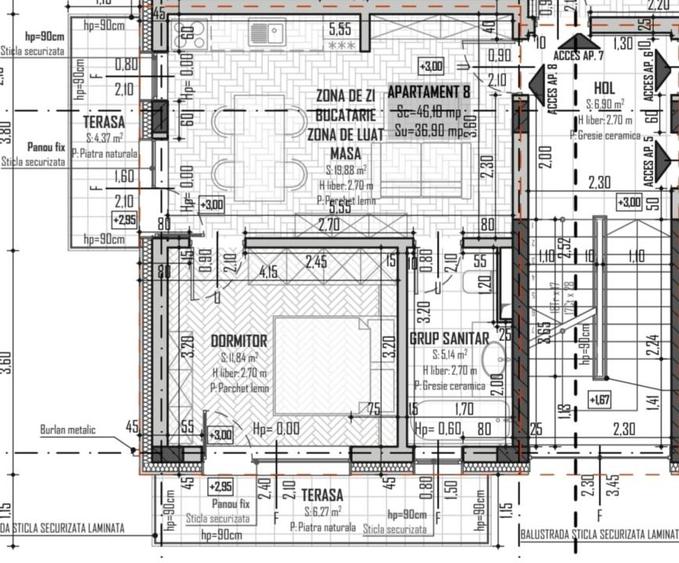 Apartament 2 camere, 2 balcoane, etajul 1, semifinisat, Str. Cometei