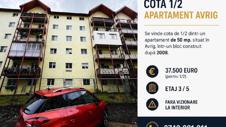 Cota - 1/2 Apartament 1 camera - Et.3, Avrig