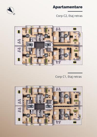 Twin Residence – ansamblu finalizat, mutare imediată - 2 camere TIP 3