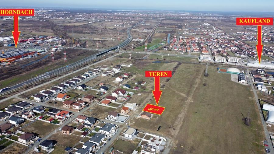 607mp | Teren Mosnita, spate Kaufland | Toate utilitatile