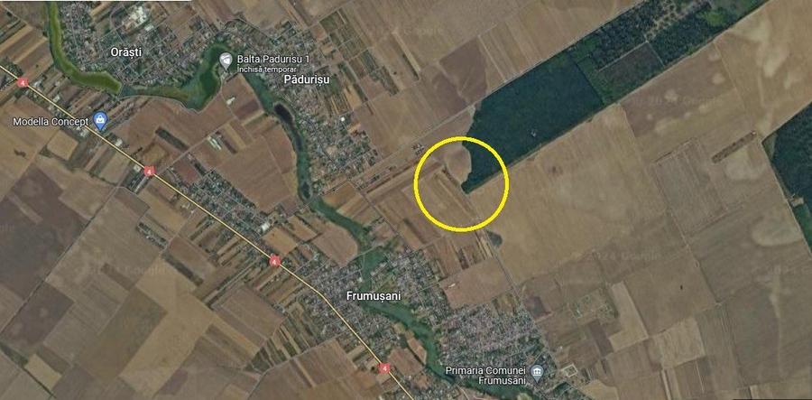 Vanzare teren Frumusani, 7.961 mp, D: 175 m, langa padure, comision 0%