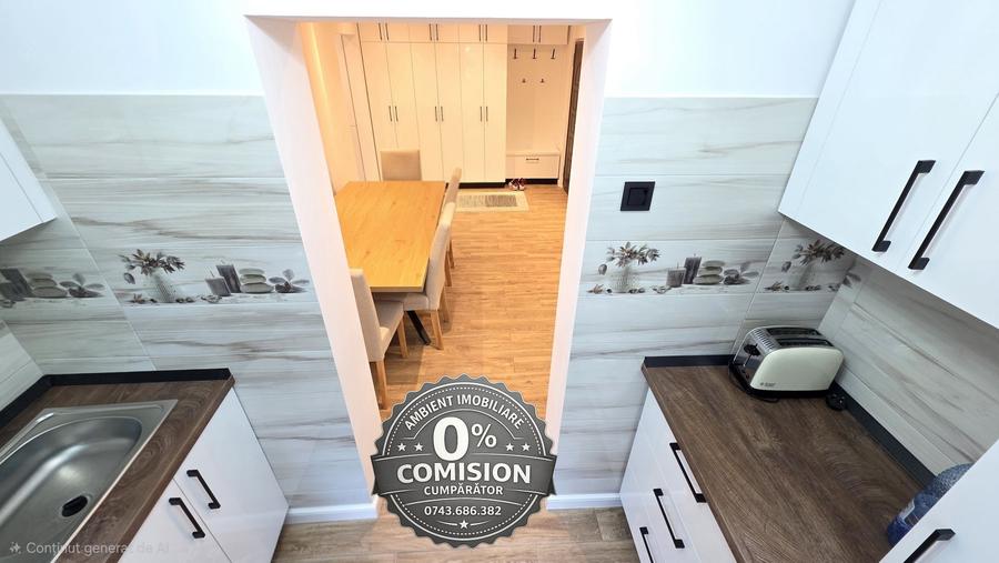 Apartament 2 camere, etaj 1, RENOVAT, mobilat și utilat, VASLUI - zona CARTIER;