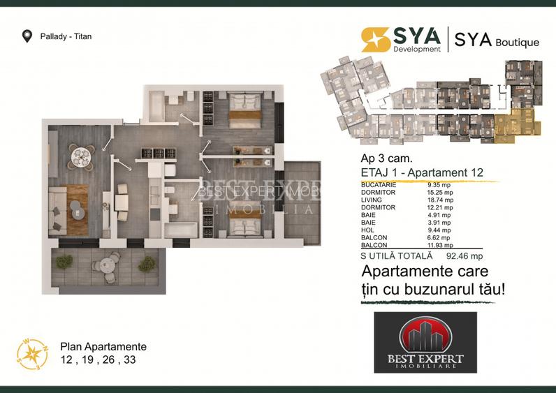 Apartament 3 camere cu Parcare Bonus la av 50% | Ansamblu nou P+4 | Comision 0% - 2