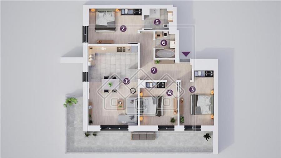 Apartament de vanzare in Sibiu - 4 camere - ansamblu nou, bl cu lift