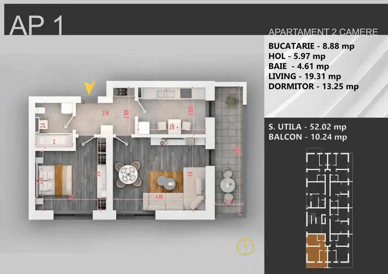 Apartament cu 2 camere decomandat ansamblu nou mutare rapida Pallady