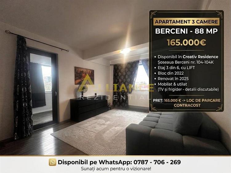 3 CAMERE APARTAMENT - Creativ Rezidence - 88mp- 165.000€