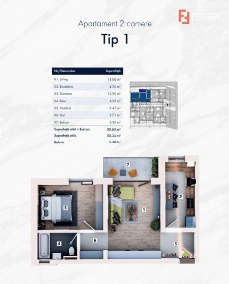 Variante apartamente 2 camere cartier nou zona Mehala - ID V4927 - 7