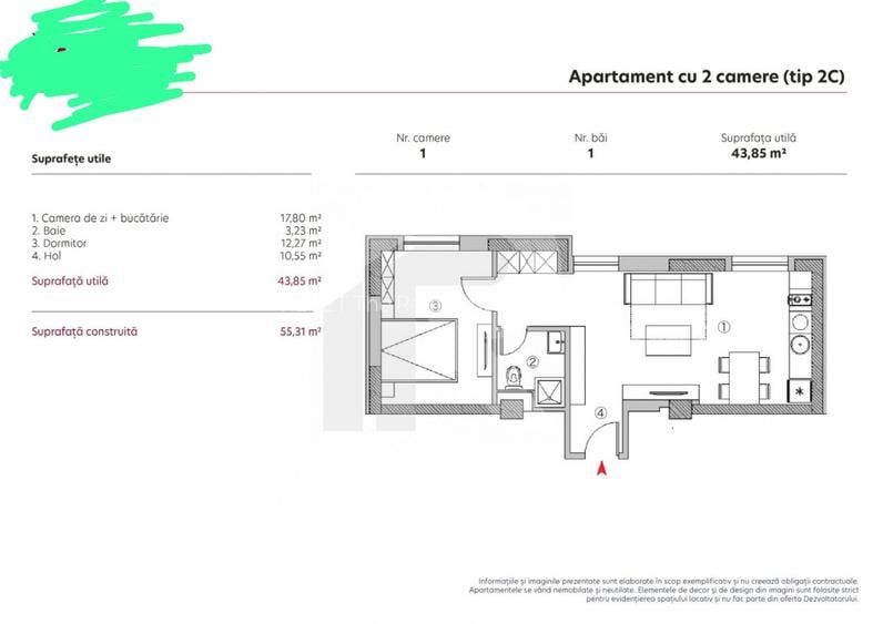 Apartament de lux zona Traian Unirii - 121000 EURO  + TVA - 0 % COMISION - 9