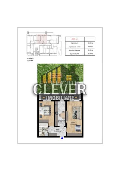 2 cam decomandat si curte proprie 52mp, Pallady, Comision 0% - 1