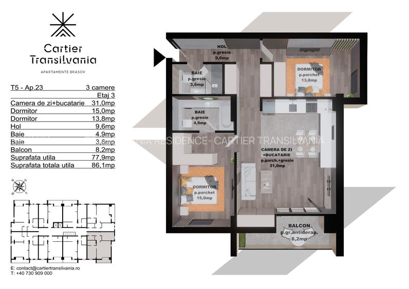 TRANSILVANIA RESIDENCE- CARTIER TRANSILVANIA, APARTAMENT 3 CAMERE - 15