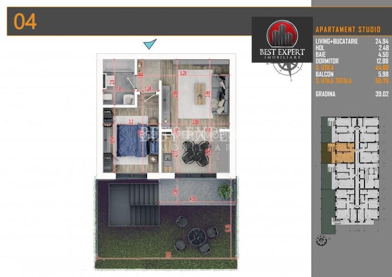 Apartament 2 camere cu Gradina Finalizat -Mutare Rapida - 9