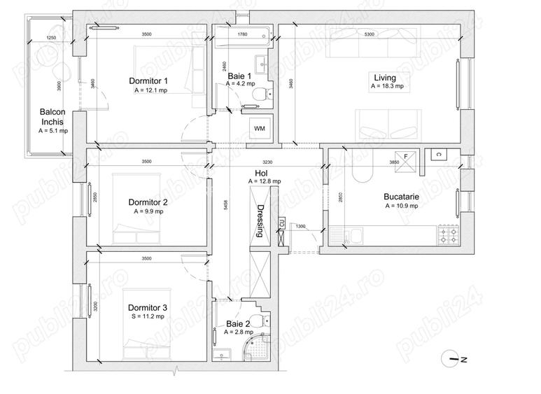 Faleza Nord Zona Pescarie Apartament 4 camere decomandat - 8