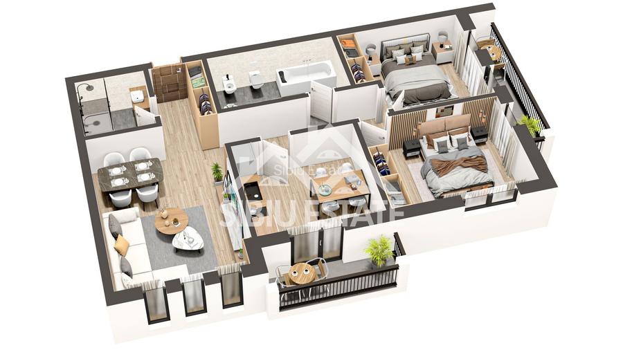 Apartament 3 camere decomandate proiect Premium Ratiu- Selimbar - 5