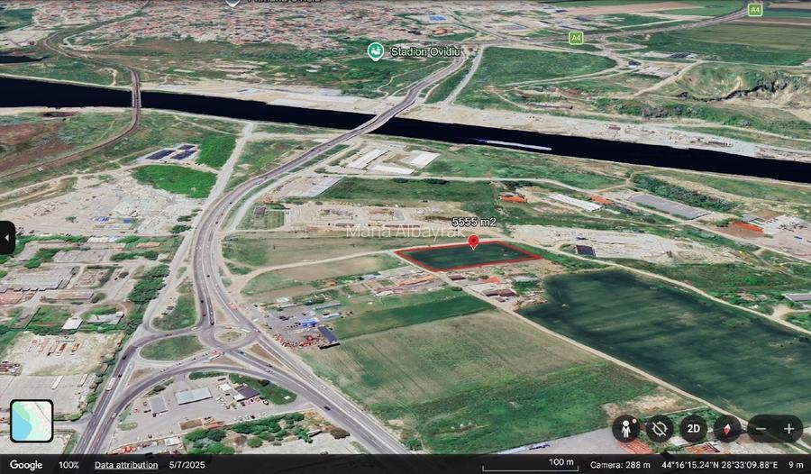 Teren investiție 5.500 mp lângă A2 – dublă deschidere 55 m / 101 m – utilități  - 5