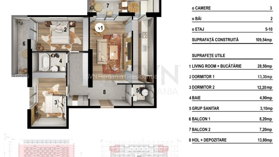 REA1024425 Apartament 3 camere NEW WORLD Splaiul UNIRII - 10
