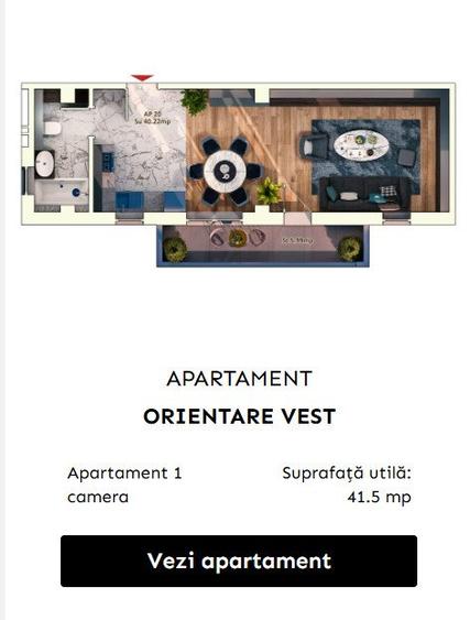 Apartament 1 camera, 37 mp, balcon, parcare subterana - 4