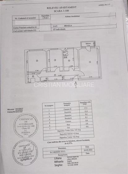 3 camere Renovat, confort 1 decomandat, etaj intermediar, Viziru 3 - 15