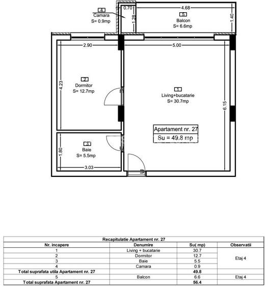 Ap 27 Teilor Residence - 2 camere FINISAT - 1