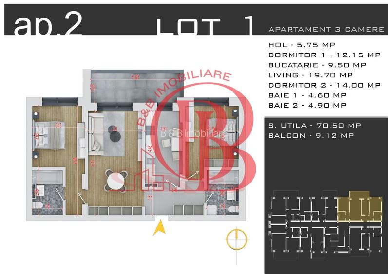 Theodor Pallady-Apartament 3 camere-Decomandat-Metrou Teclu - 2