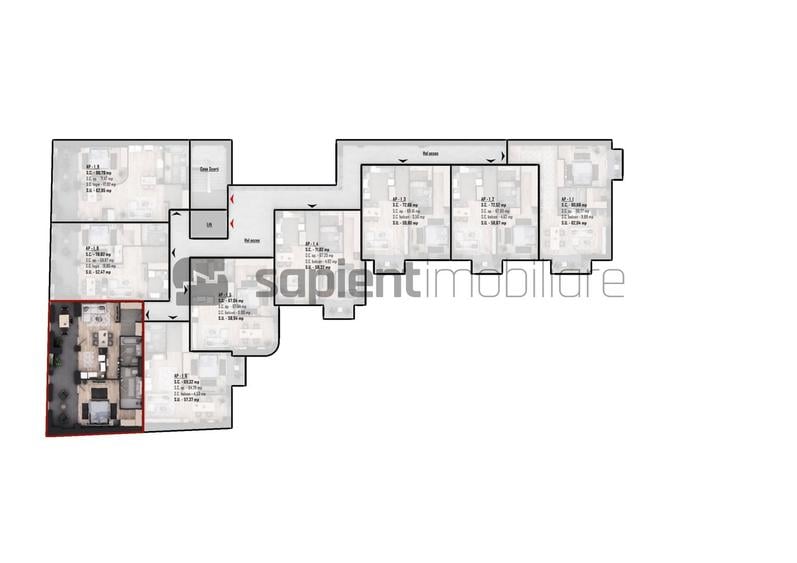 De vânzare apartament 2 camere, ultracentral, semifinisat