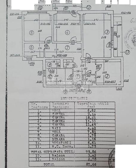 4 camere Costin Georgian,inst. schimb.,an 1978, 88 mp, anvelopat - 13