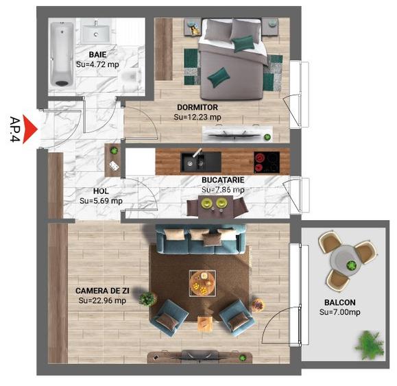 Greenfield Residence – Prima Inchiriere 2 Camere Parcare Acoperita Langa Greenfi - 1