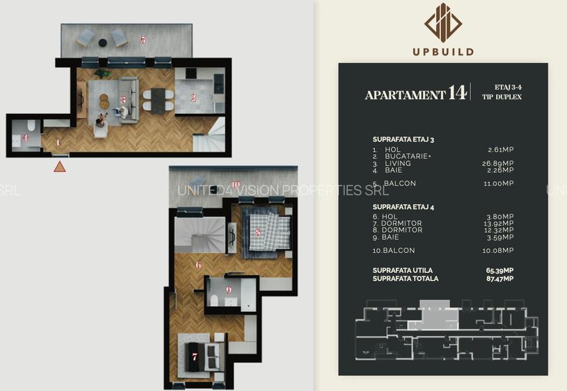 Apartament 3 camere tip duplex | Piața Muncii | Zonă centrală | 0% Comision - 1