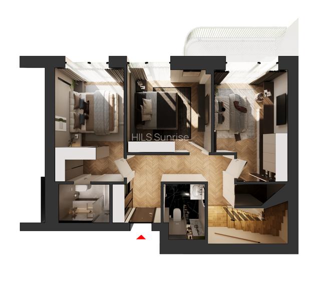 Duplex  cu terasa | Tip 1 | HILS Sunrise | Ansamblu cu Pre-certificare GREEN - 4