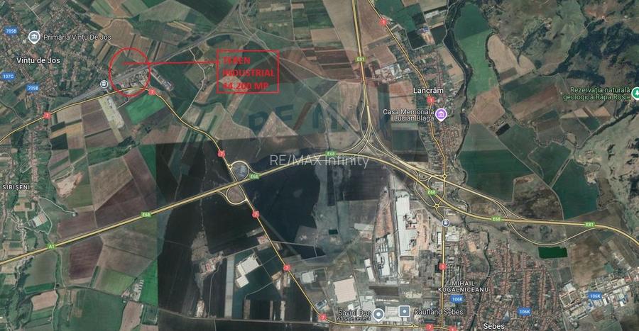 44.200 mp teren industrial A1 Sebes . Autorizare rapida - 2