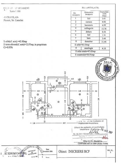 Apartament 2 camere, confort 1 semidecomandat, etaj 2/4 – pozitie excelenta - 12