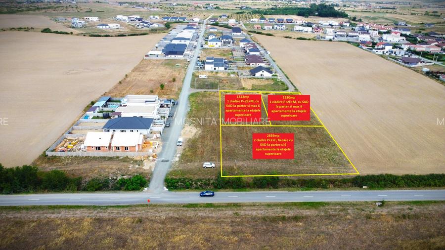 Terenuri Mosnita | servicii+6apartamente, la asfalt - toate utilitatile - 2