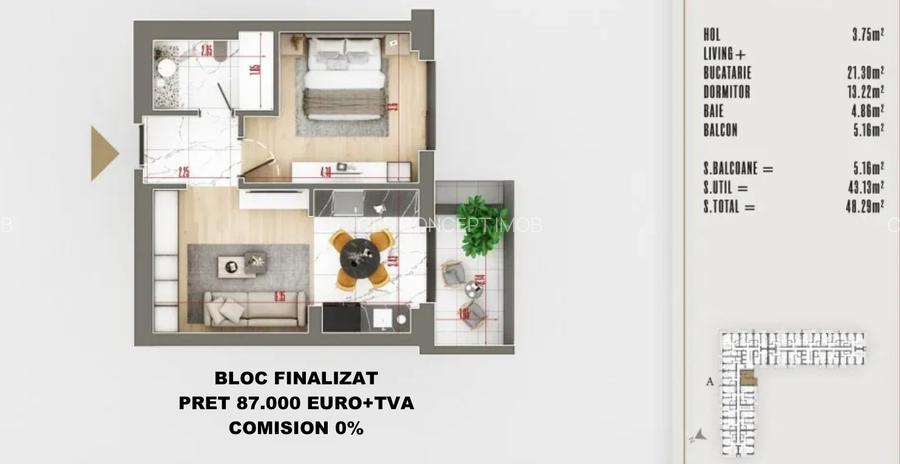 0% Comision | Studio Pallady | Bloc nou finalizat | Ideal investiție - 3