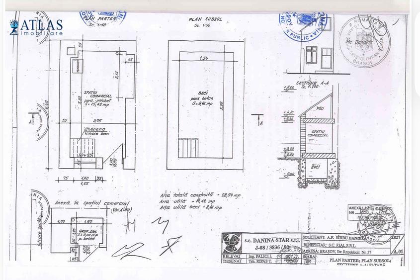 Centrul Istoric, str. Republicii, 1 camera, beci, destinatie birou, comision 0% - 7