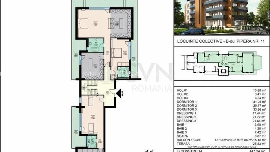 REA1027423 Penthouse Pipera 754m2 cu piscina proprie - 2