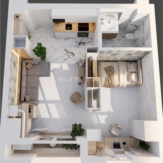 Studio smart premium | Veneția Residence Iași | Vedere la lac, etaj 9, parcare,  - 12