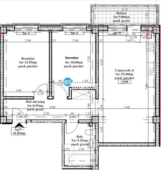Apartament 3 cam dec, 67 mp etaj intermediar zona Bucium - Visan - 4