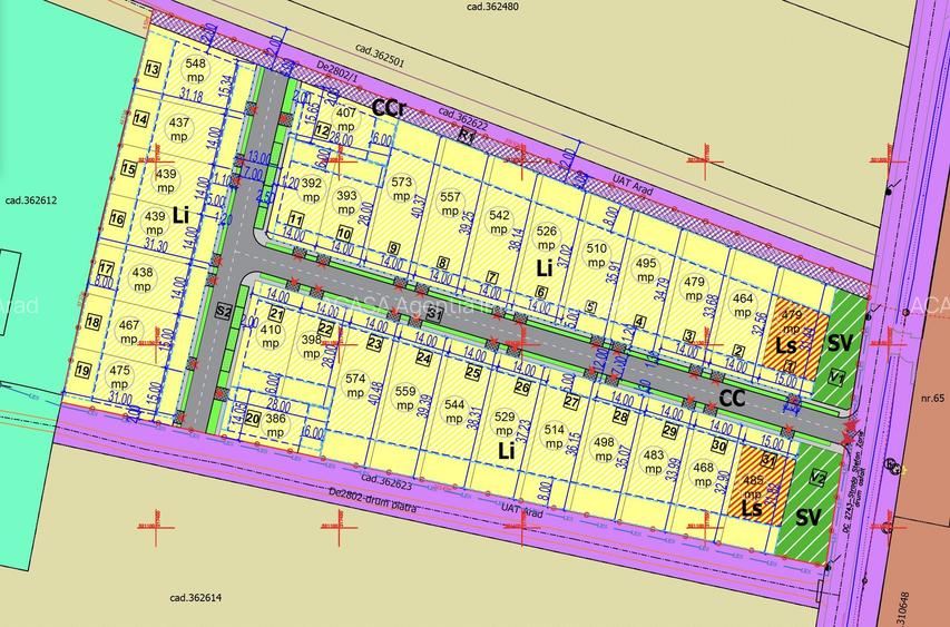 Teren de case în Sânnicolau Mic la 25 eur/mp - 3