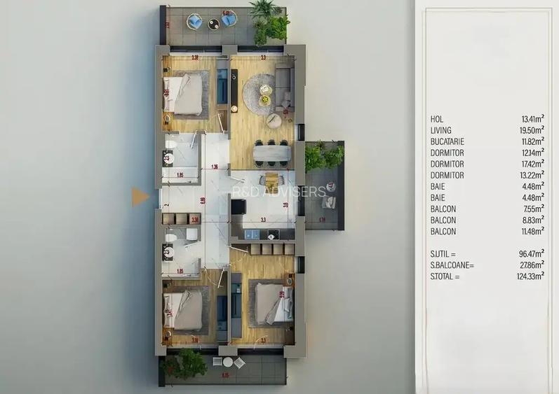 Titan Pallady Apartament 4 Camere ansamblu cu piscina finisaje de lux - 7