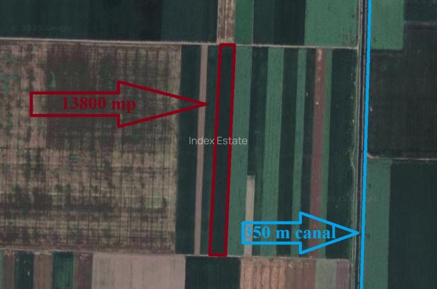Teren arabil (13800 mp) situat la 350 de metri de canal de irigatii functional  - 2