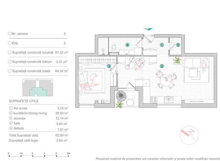 Apartament cu 2 camere, 62 mp utili, situat in zona strazii Oasului! - 15