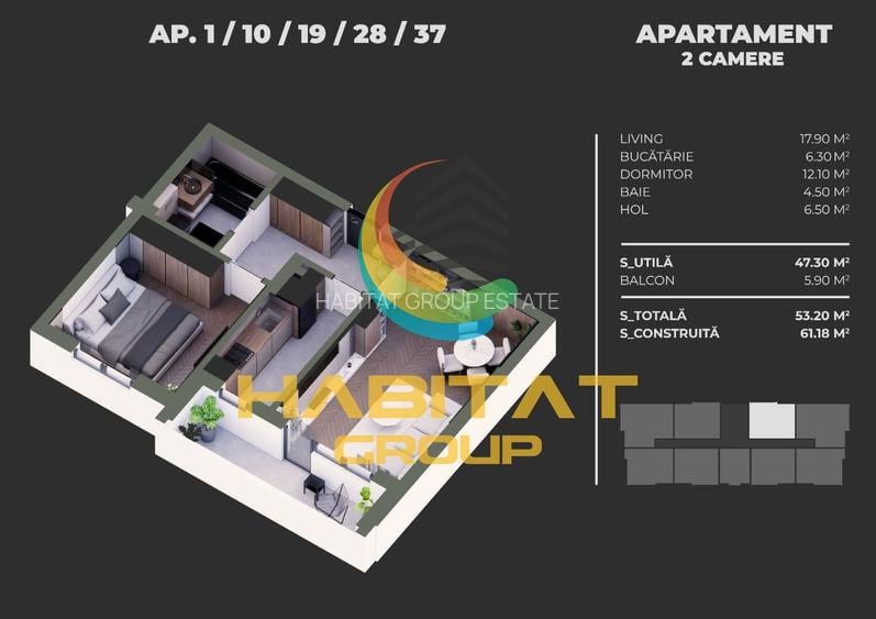 Apartament 2 Camere Sector 4 Grand Arena 53.20Mp - 2