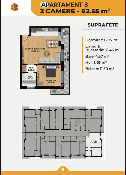 Apartamente 2/3/4 camere cu locuri de parcare incluse in bloc nou PREMIUM  - 4