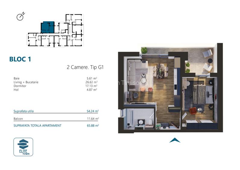 Apartament 2 camere | TORONTALULUI - METRO 2 - 9