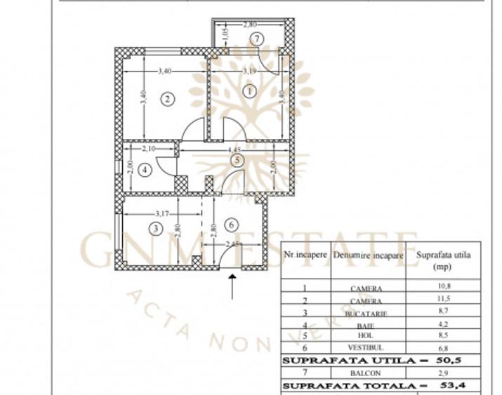 2 Camere Et.4/4 Bloc Reabilitat An constructie 1988 Zona Baicului - Doamna Ghica - 11