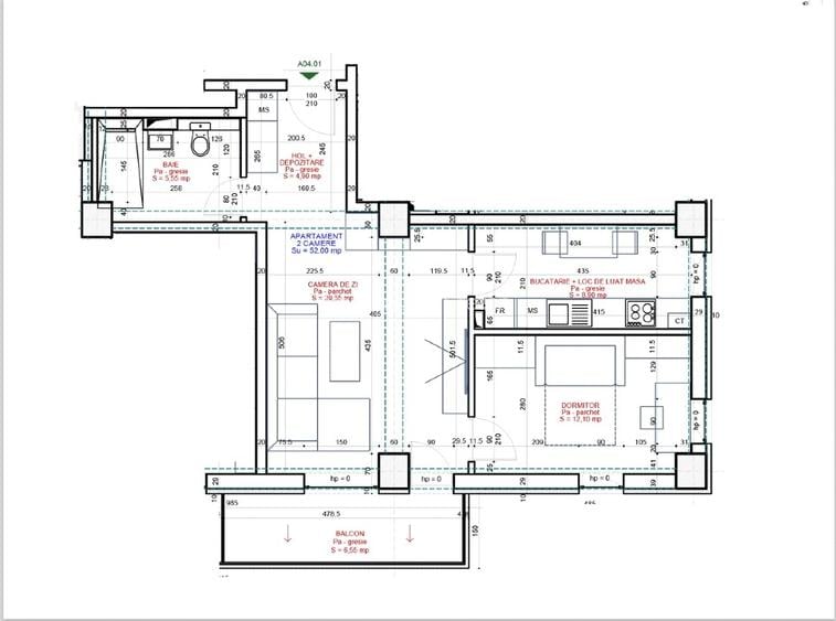 Apartament 2 camere – 58,55 mp în Complexul Freya Home - 5