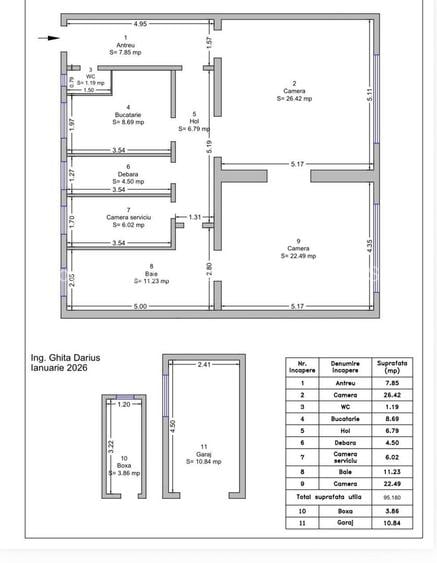 Apartament spatios 3 camere,zona medicina cu garaj si boxa - 2